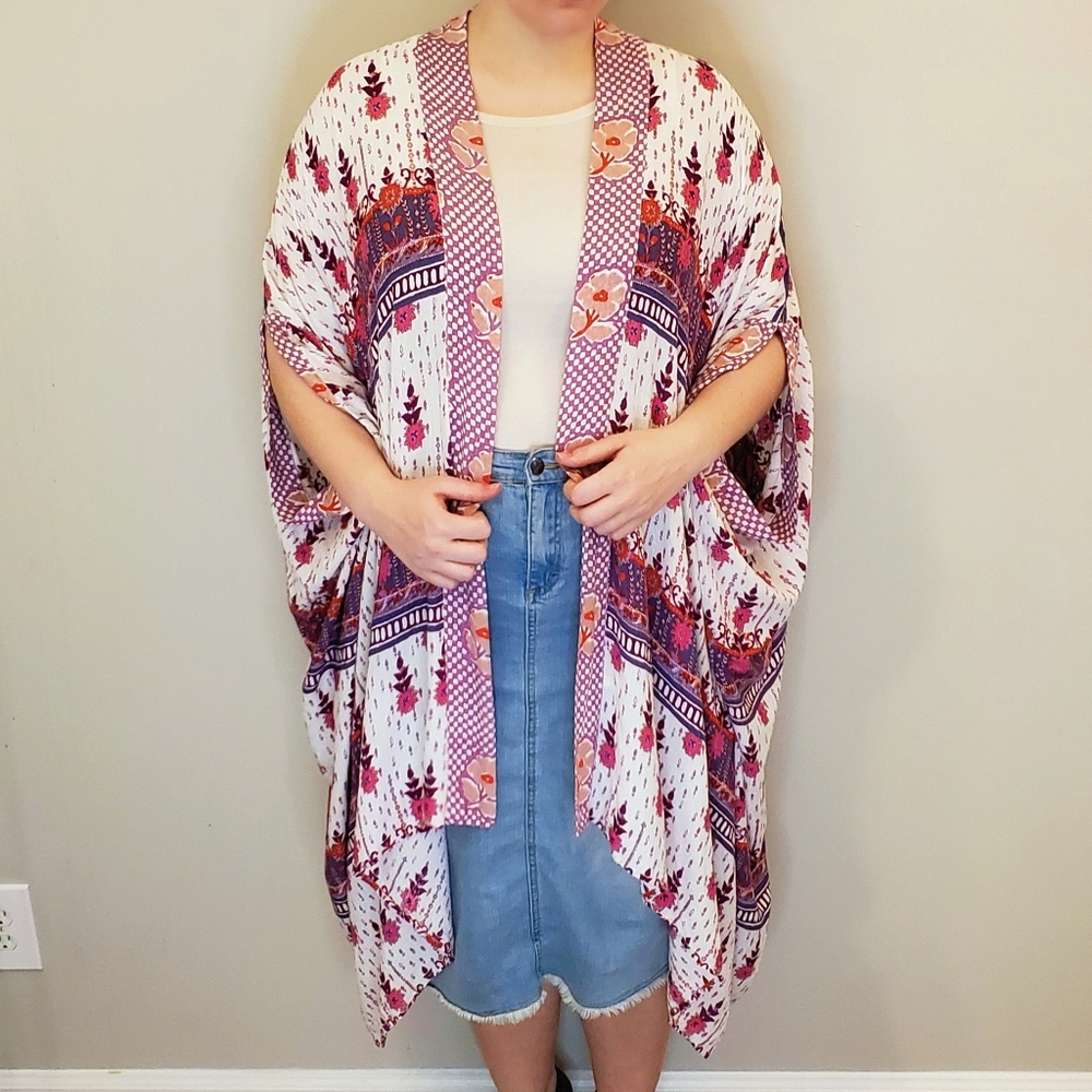 Anthropologie Lilka Kalyse Kimono OS Floral Boho